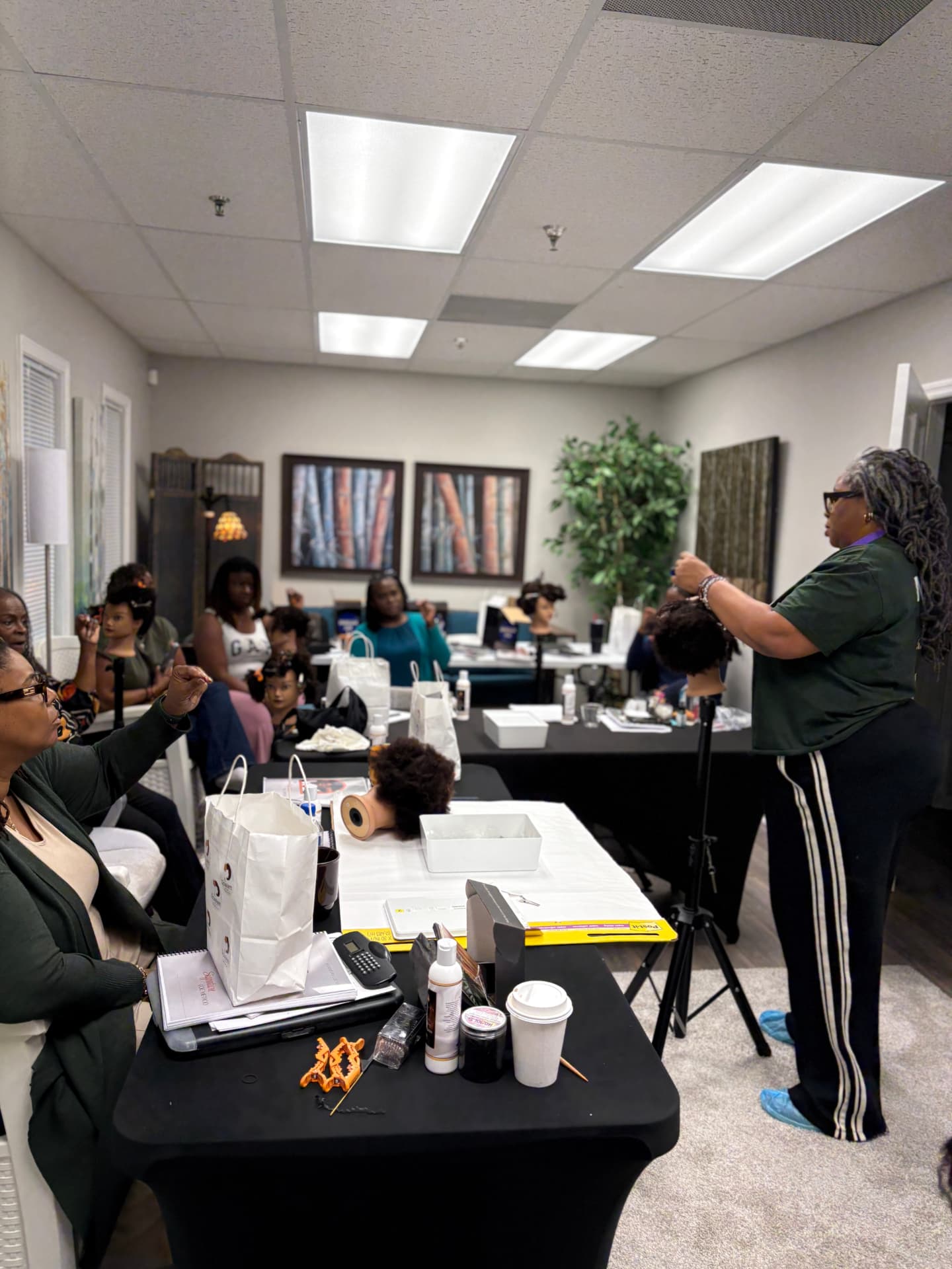 Roselee leading a hands-on training workshop with students